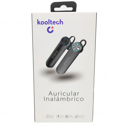 Kooltech - Auricular inalámbrico bluetooth, manos libres con micrófono, sonido estéreo, control de voz, LED, batería larga duración, llamadas trabajo, color aleatorio