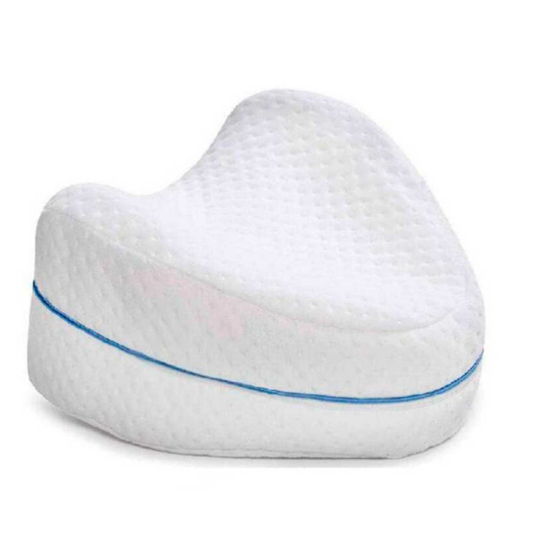 Almohada para piernas ideal para el estrés, columna, cuerpo, de poliéster viscoelástica, Tamaño 13,5 x 23 x 26 cm, Color Blanco Almohada para piernas ideal para el estrés, columna, cuerpo, de poliéster viscoelástica, Tamaño 13,5 x 23 x 26 cm, Color Blanco
