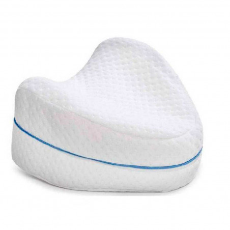 Almohada para piernas ideal para el estrés, columna, cuerpo, de poliéster viscoelástica, Tamaño 13,5 x 23 x 26 cm, Color Blanco