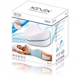 Almohada para piernas ideal para el estrés, columna, cuerpo, de poliéster viscoelástica, Tamaño 13,5 x 23 x 26 cm, Color Blanco
