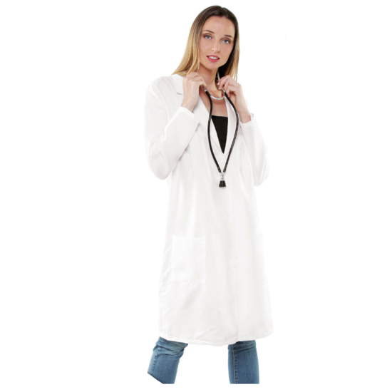 Bata blanca adulto, fibra sintética, disfraz de doctor, médico, incluye bata, accesorios no incluidos, carnaval, halloween, cosplay, (Unisex, talla M)