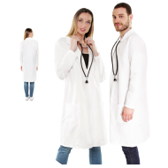 Bata blanca adulto de fibra sintética, disfraz doctor, médico, incluye bata, accesorios no incluidos, carnaval, halloween, cosplay, (Unisex, talla L)