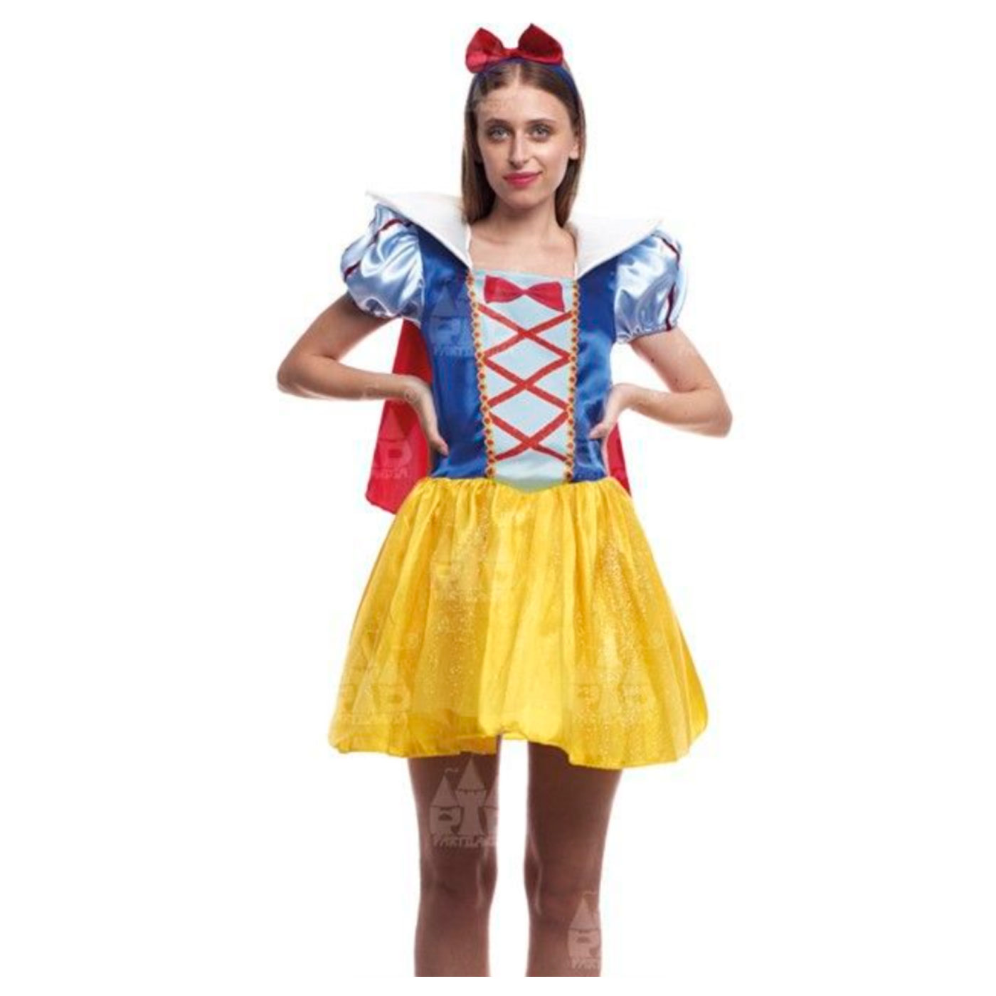 Disfraz de princesa de nieve, snow princess, fibra sintética, incluye vestido, capa y diadema, carnaval, halloween, cosplay, adulto mujer, talla L