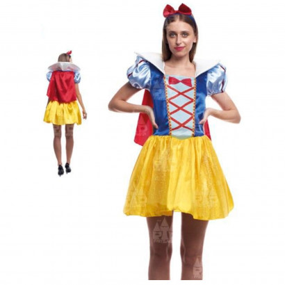 Disfraz de princesa de nieve, snow princess, fibra sintética, incluye vestido, capa y diadema, carnaval, halloween, cosplay, adulto mujer, talla L