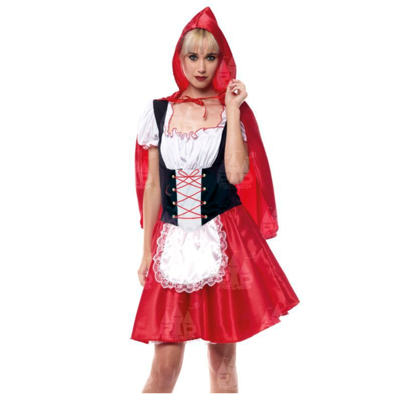 Disfraz de caperucita roja de fibra sintética, incluye vestido y capa, carnaval, halloween, cosplay, fiestas, adulto mujer, talla L