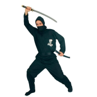 Disfraz de ninja de color negro para jóvenes y adultos para carnaval, halloween, celebraciones, Talla única