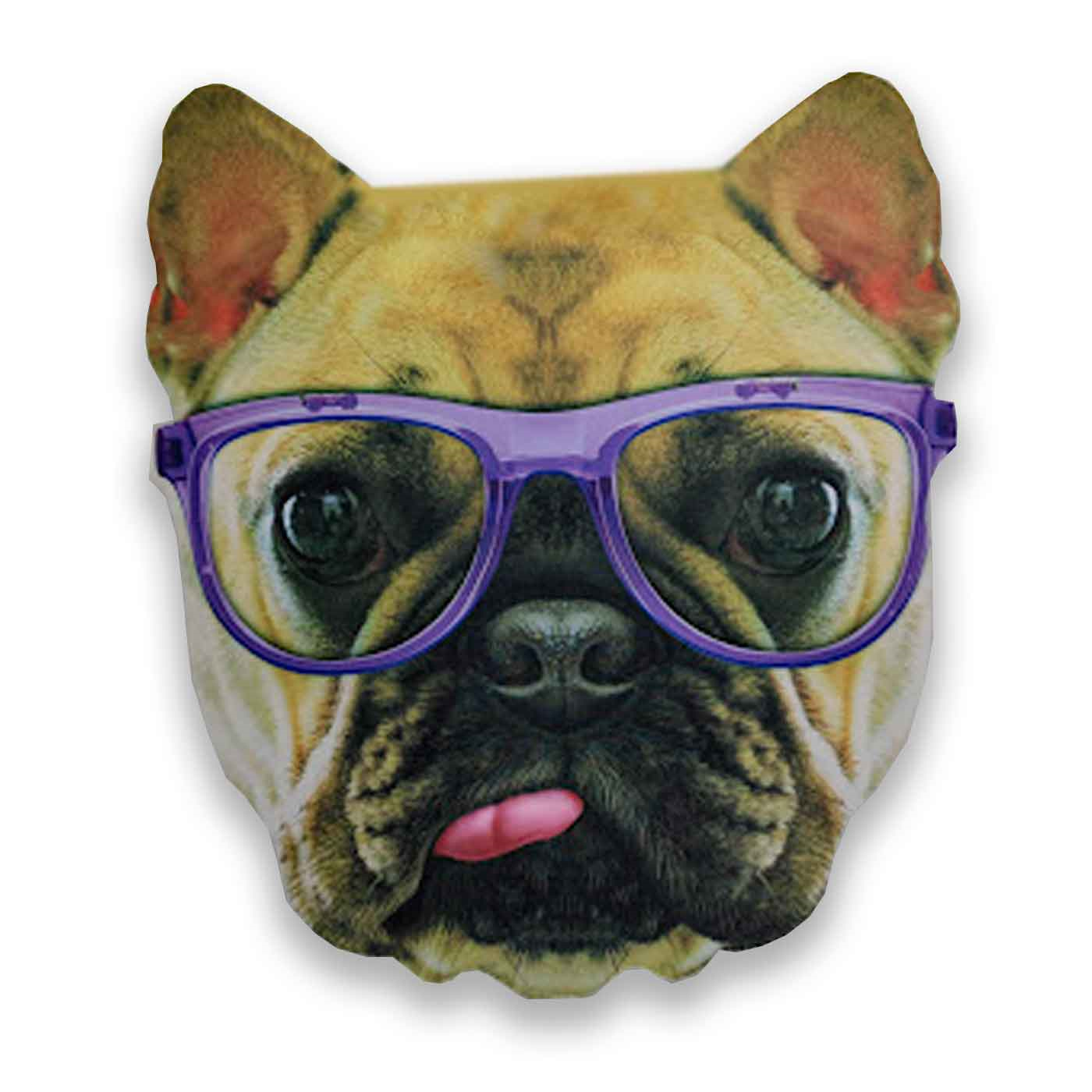 Careta de bulldog con gafas, foam, para niños para combinar con disfraces para carnaval, halloween y celebraciones. Tamaño: 38 x 35 x 4 cm