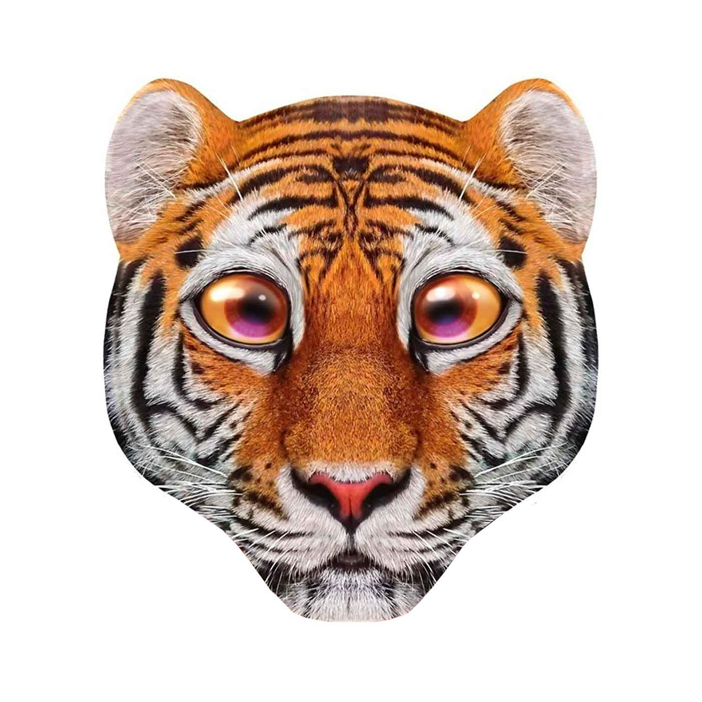 Careta de bebé tigre para niños para combinar con disfraces para carnaval, halloween y celebraciones. Tamaño: 37 x 33 x 3 cm