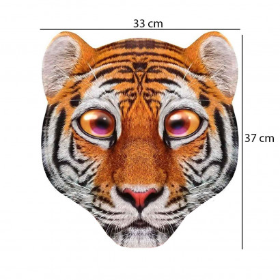 Careta de bebé tigre para niños para combinar con disfraces para carnaval, halloween y celebraciones. Tamaño: 37 x 33 x 3 cm