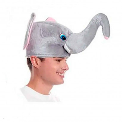 Gorro de elefante de color gris con orejas y ojos para niños, complemento para carnaval, halloween y otras celebraciones. Talla Infantil.