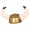 Tradineur - Casco de vikingo color bronce, ideal para complementar disfraces en carnaval, halloween y celebraciones. Tamaño: 22