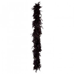 Tradineur - Boa de plumas de color negro para jóvenes y adultos, complemento para carnaval, halloween, fiestas, celebraciones. L
