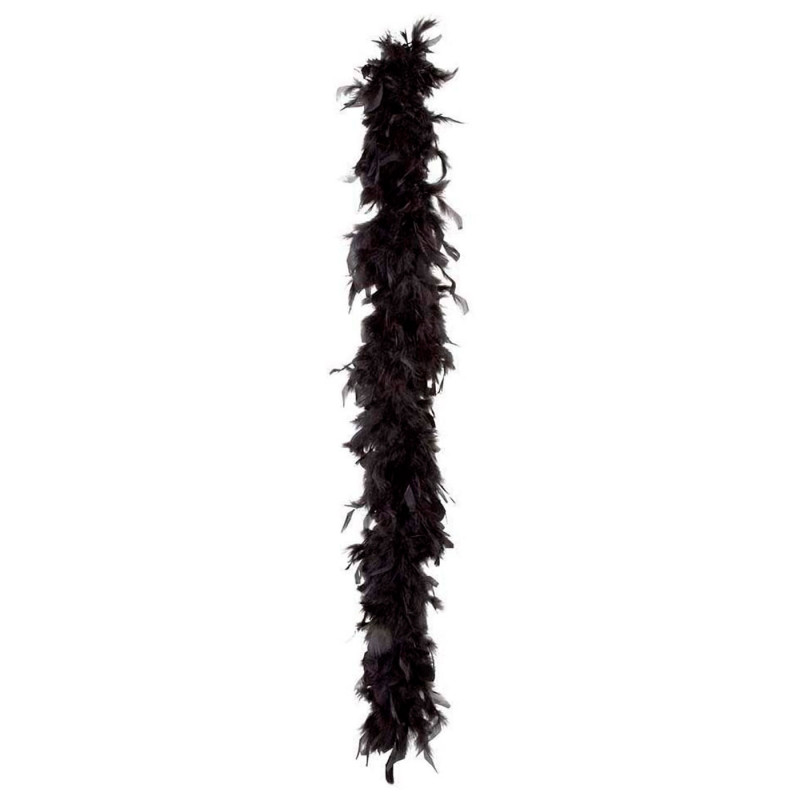 Tradineur - Boa de plumas de color negro para jóvenes y adultos, complemento para carnaval, halloween, fiestas, celebraciones. L Tradineur - Boa de plumas de color negro para jóvenes y adultos, complemento para carnaval, halloween, fiestas, celebraciones. L