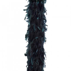 Tradineur - Boa de plumas de color negro para jóvenes y adultos, complemento para carnaval, halloween, fiestas, celebraciones. L