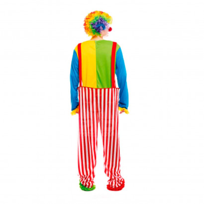 Disfraz de payaso arcoiris, fibra sintética, incluye camiseta y pantalón, accesorios no incluidos, carnaval halloween, adulto, talla S