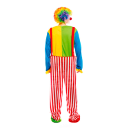 Disfraz payaso de arcoiris, fibra sintética, incluye camiseta y pantalón, accesorios no incluidos, carnaval halloween, adulto, talla L