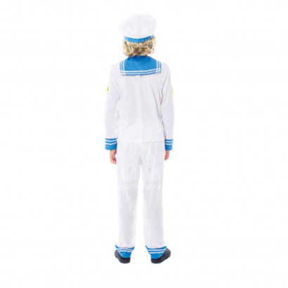 Disfraz marinero color blanco con detalles azules de 3 - 4 años para las fiestas carnavales, fiestas, celebraciones.