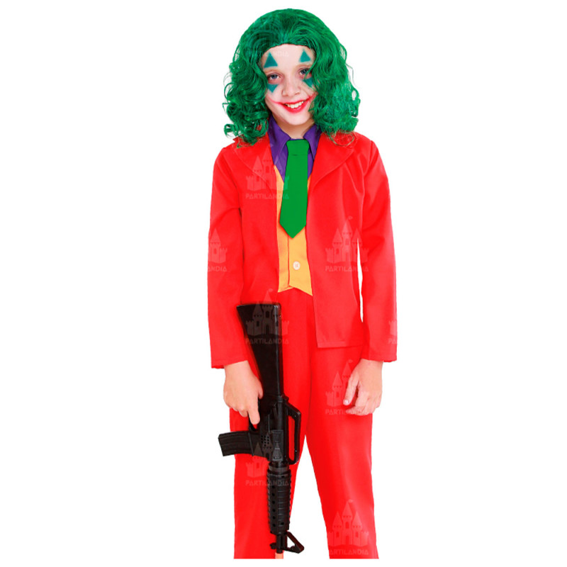 Disfraz mad clown infantil, payaso loco, fibra sintética, incluye chaqueta, pantalón y corbata, carnaval, halloween, cosplay, ni Disfraz mad clown infantil, payaso loco, fibra sintética, incluye chaqueta, pantalón y corbata, carnaval, halloween, cosplay, ni