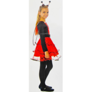 Disfraz de mariquita infantil, fibra sintética, incluye vestido, diadema y alas, carnaval, halloween, cosplay, fiestas, niñas (3-4 años)