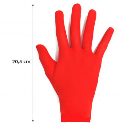 Guantes cortos de poliéster para disfraz, accesorio de carnaval, halloween, cosplay, fiestas, cumpleaños (Rojo, adulto, talla única)