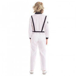 Disfraz de astronauta infantil, fibra sintética, incluye mono y arnés, carnaval, halloween, cosplay, fiestas, niños, blanco (3-4