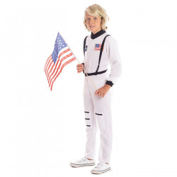 Disfraz de astronauta infantil, fibra sintética, incluye mono y arnés, carnaval, halloween, cosplay, fiestas, niños, blanco (3-4