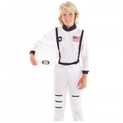 Disfraz de astronauta infantil, fibra sintética, incluye mono y arnés, carnaval, halloween, cosplay, fiestas, niños, blanco (3-4