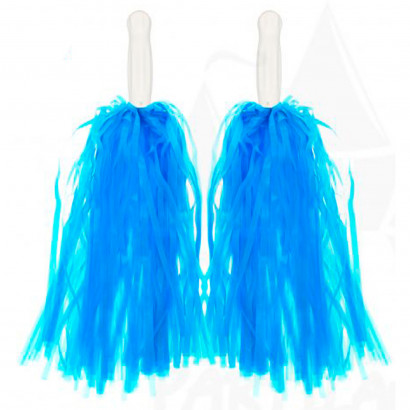 Pompones de animadora, plástico, deporte, complemento de disfraz, carnaval, halloween, cosplay, fiesta, baile, adulto, 34 cm, azul