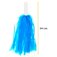 Pompones de animadora, plástico, deporte, complemento de disfraz, carnaval, halloween, cosplay, fiesta, baile, adulto, 34 cm, azul