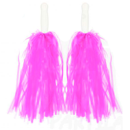 Pompones para animadora, plástico, deporte, complemento de disfraz, carnaval, halloween, cosplay, fiesta, baile, adulto, 34 cm, fucsia