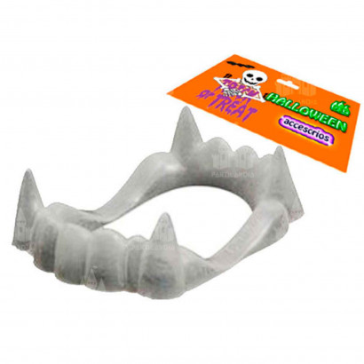 Dientes de vampiro color blanco para jóvenes y adulto, complementos para carnaval, halloween y celebraciones. 2 x 4 x 6,5 cm