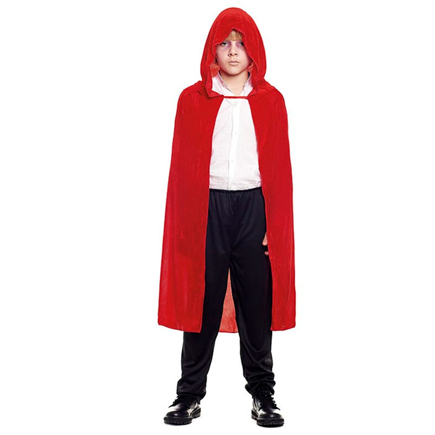 Capa de punto infantil con capucha, accesorio disfraz de vampiro, superhéroe, carnaval, halloween, cosplay, fiestas, niños, talla única, 90 cm, rojo