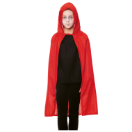 Capa de punto infantil con capucha, accesorio disfraz de vampiro, superhéroe, carnaval, halloween, cosplay, fiestas, niños, talla única, 90 cm, rojo