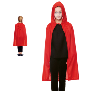 Capa de punto infantil con capucha, accesorio disfraz de vampiro, superhéroe, carnaval, halloween, cosplay, fiestas, niños, talla única, 90 cm, rojo