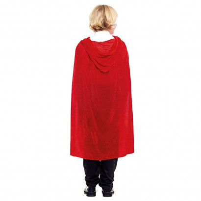 Capa de punto infantil con capucha, accesorio disfraz de vampiro, superhéroe, carnaval, halloween, cosplay, fiestas, niños, talla única, 90 cm, rojo