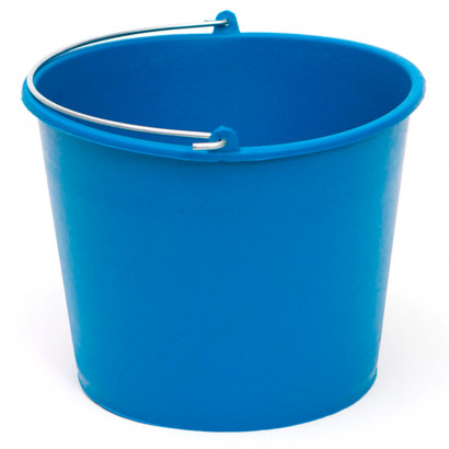 Pamex - Cubo engomado de plástico reciclado con asa metálica, recipiente multiusos, limpieza, jardinería, color azul, 6 litros, 17,6 x 23 cm