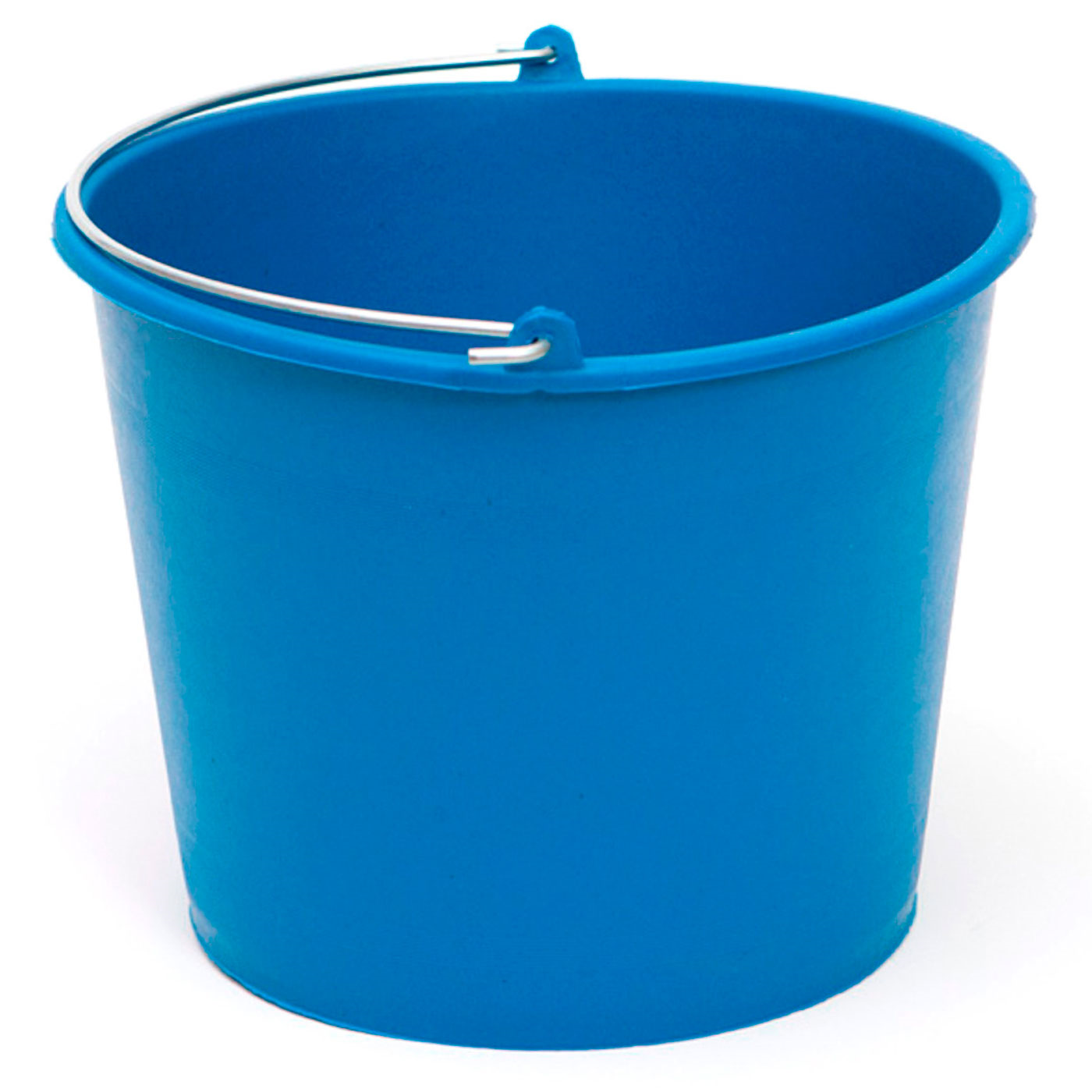 Pamex - Cubo engomado de plástico reciclado con asa metálica, recipiente multiusos, limpieza, jardinería, color azul, 6 litros, 17,6 x 23 cm