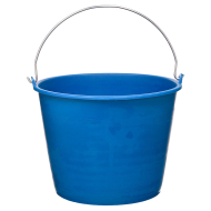 Pamex - Cubo engomado de plástico reciclado con asa metálica, recipiente multiusos, limpieza, jardinería, color azul, 6 litros, 17,6 x 23 cm