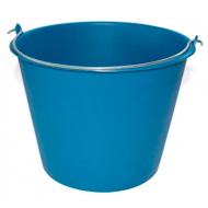 Pamex - Cubo engomado de plástico reciclado con asa metálica, recipiente multiusos, limpieza, jardinería, color azul, 6 litros, 17,6 x 23 cm