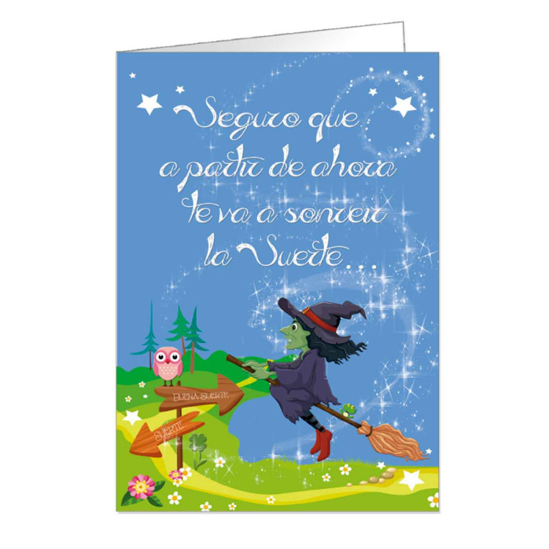Tradineur - Postal de buena suerte, carta, comunicado, tarjeta, felicitación, buenos deseos, amigos, familiares - 35 x 24 x 0,2 Tradineur - Postal de buena suerte, carta, comunicado, tarjeta, felicitación, buenos deseos, amigos, familiares - 35 x 24 x 0,2