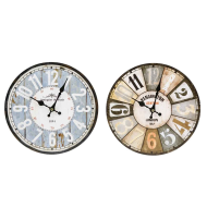 Reloj en madera con números redondo, diseño clásico, funcionamiento a pilas, decoración del hogar, cocina, salón, dormitorio, 25 cm de diámetro, color aleatorio