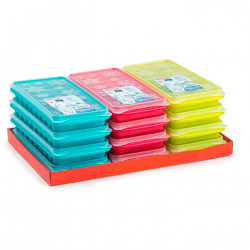 Tradineur - Cubitera de plástico, molde para 9 cubitos de hielo alargados, incluye tapa, cócteles, refrescos (Color surtido - 26
