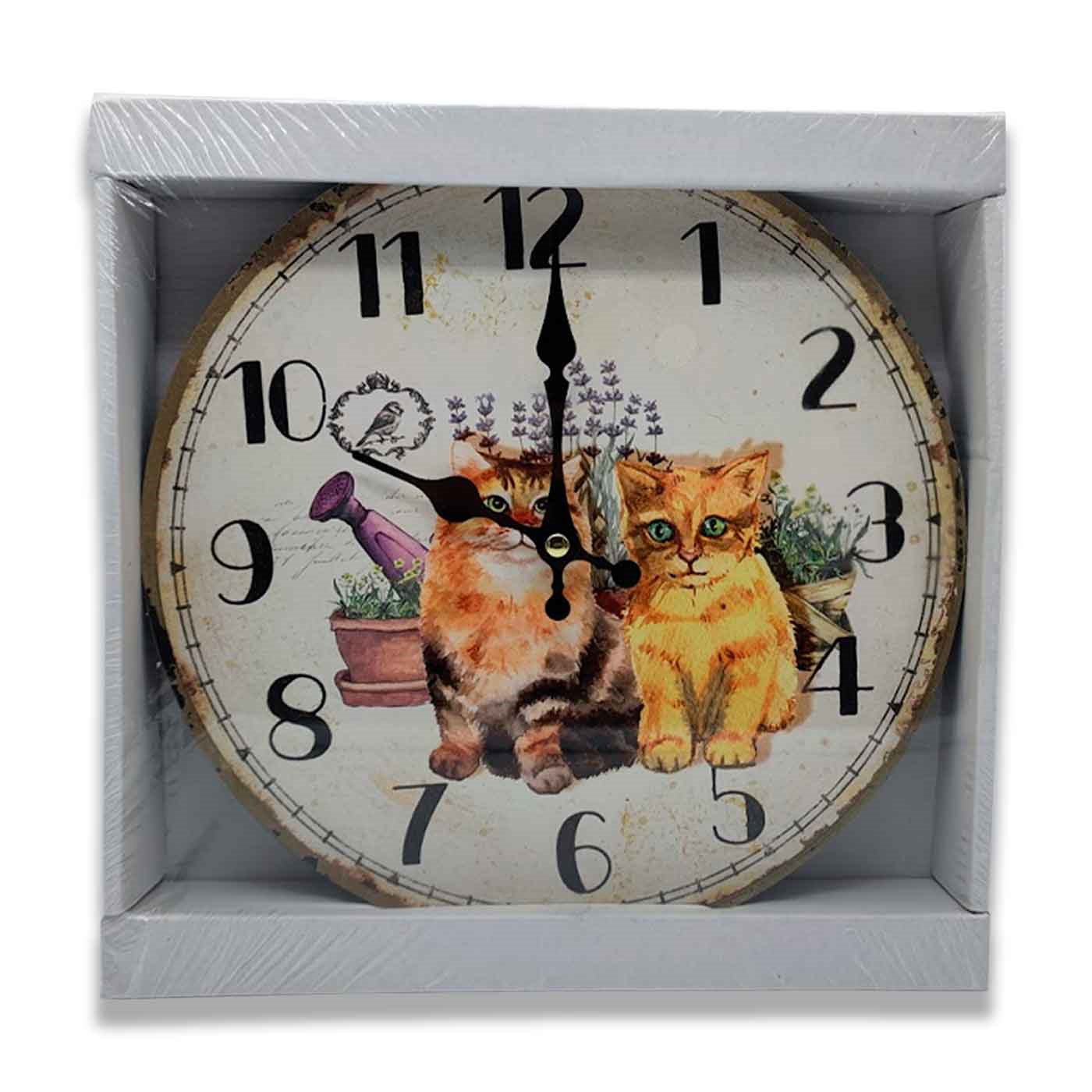 Reloj de madera con números redondo, diseño clásico, funcionamiento a pilas, decoración del hogar, cocina, salón, dormitorio, 25 cm de diámetro, color aleatorio