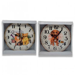 Reloj de madera con números redondos, diseño clásico, funcionamiento a pilas, decoración del hogar, cocina, salón, dormitorio, 2