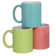 Taza de cerámica surtido, tazón desayuno, café, infusiones, diseño clásico, resistente y duradera, apta para lavavajillas y microondas. 325 ml. 9,5 x 12 x 8 cm