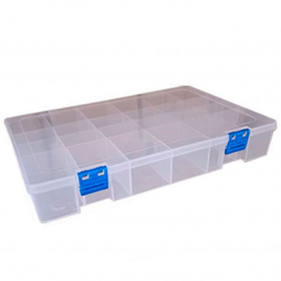 Caja organizadora multiusos nº 24 con separadores, 24 compartimentos, plástico, almacenaje de tornillos, tuercas, accesorios pesca, 4,2 x 27,5 x 18,2 cm