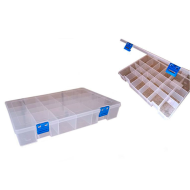 Caja organizadora multiusos nº 24 con separadores, 24 compartimentos, plástico, almacenaje de tornillos, tuercas, accesorios pesca, 4,2 x 27,5 x 18,2 cm