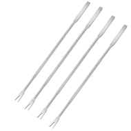 Pack de 4 pinchos para marisco de acero inoxidable, mini tenedores de langosta, multiusos, utensilios de cocina, aptos para lavavajillas, 17 cm