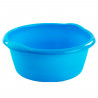 Tradineur - Barreño redondo de plástico con asas, cubo multiusos, recipiente, limpieza, ligero y resistente, labores del hogar,