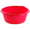 Tradineur - Barreño redondo de plástico con asas, cubo multiusos, recipiente, limpieza, ligero y resistente, labores del hogar,